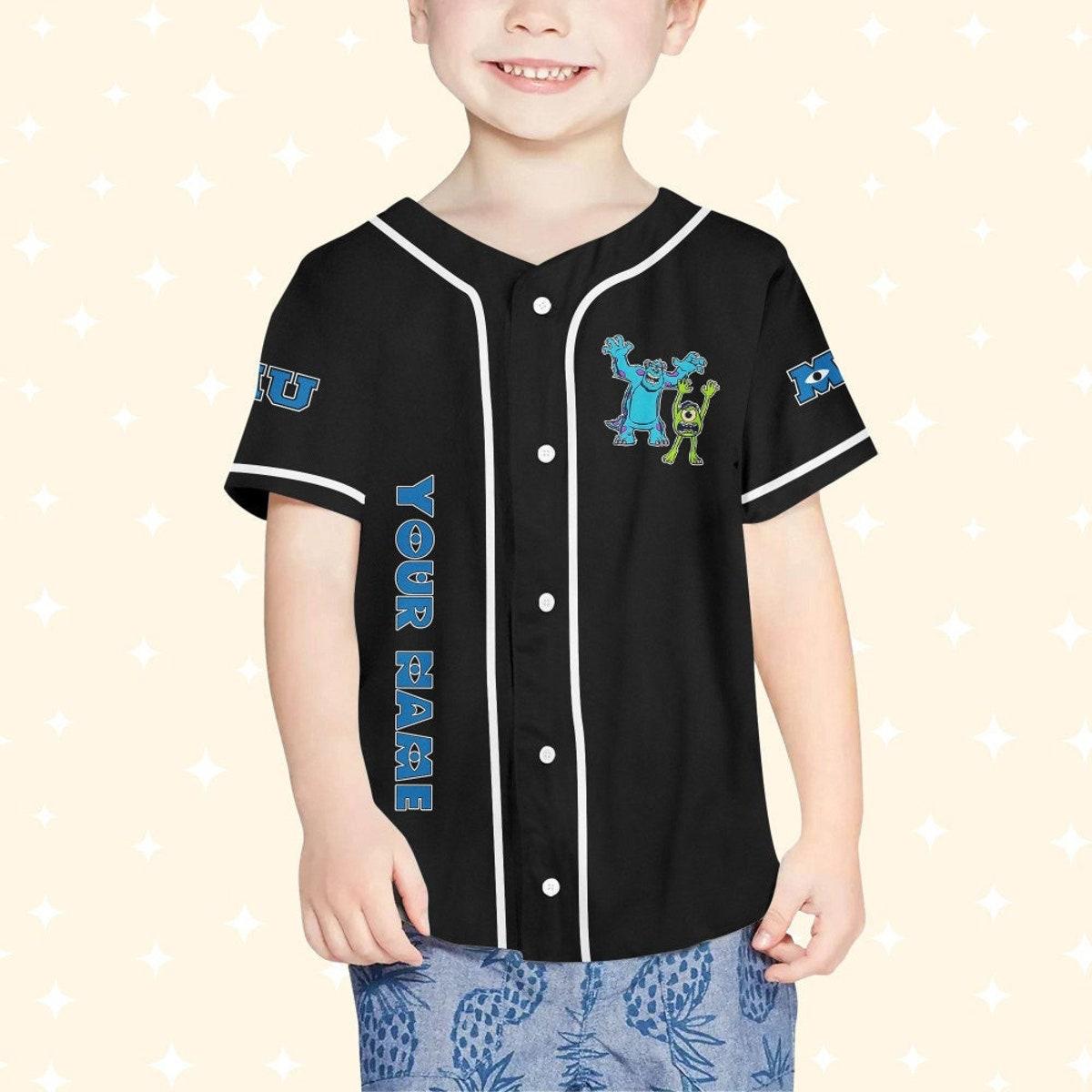 Personalize Monsters Inc Retro Monsters University Baseball Jersey 4