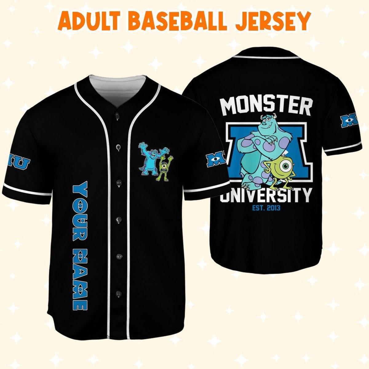 Personalize Monsters Inc Retro Monsters University Baseball Jersey 6