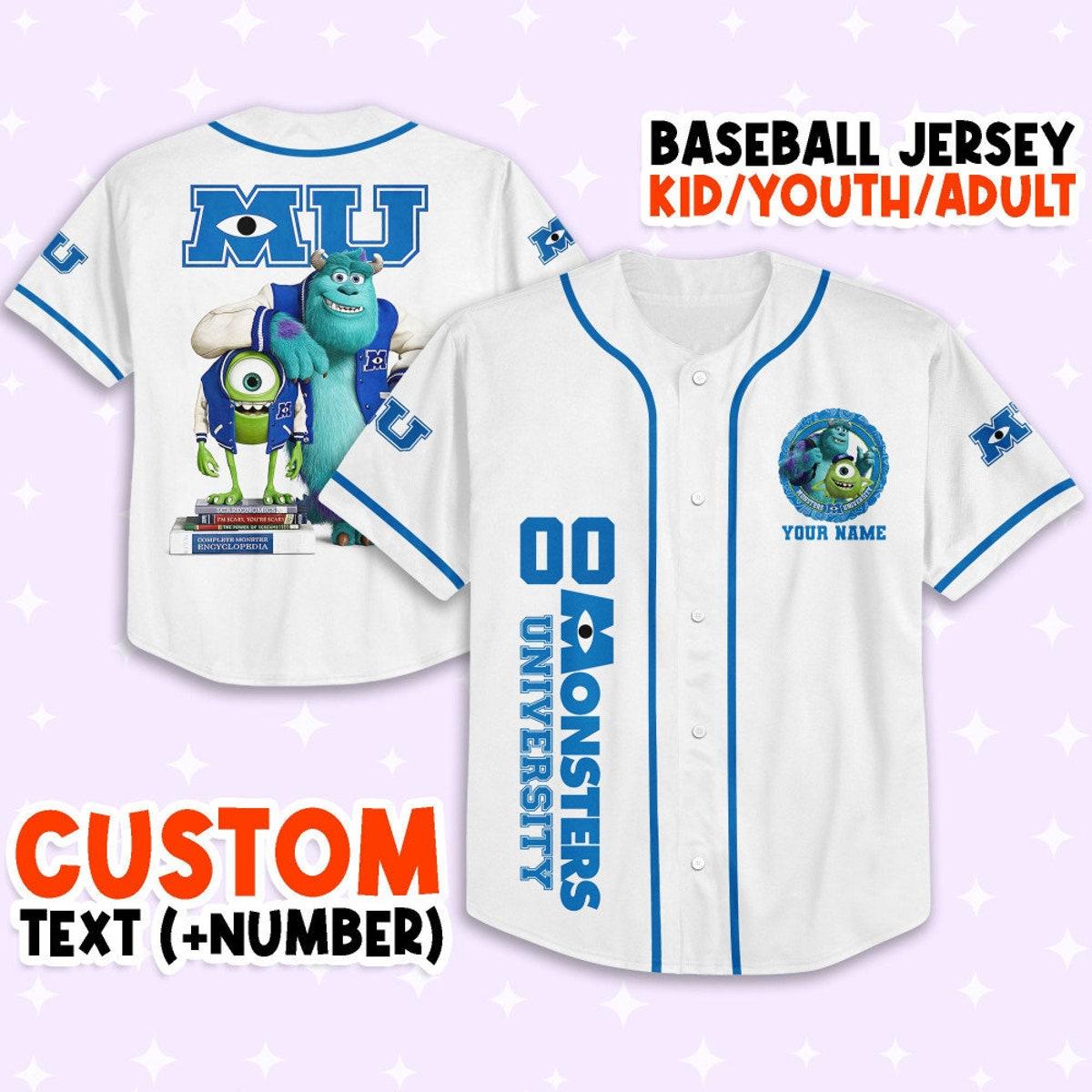 Personalize Monsters Inc University Custom Disney Baseball Jersey 1