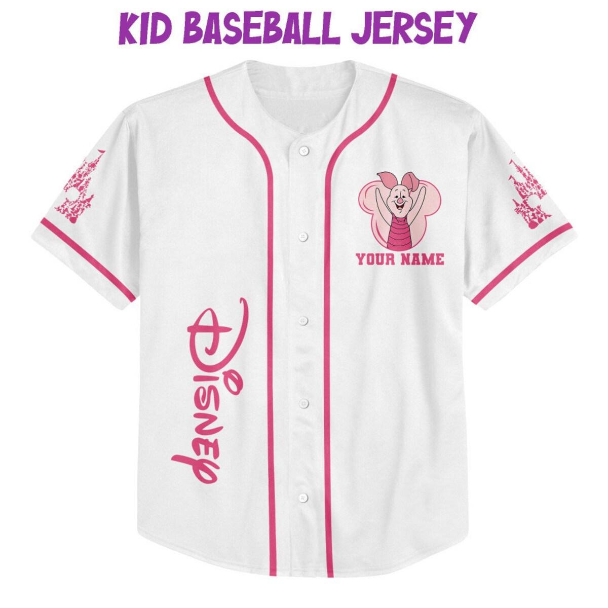 Personalize Piglet Pink Custom Kids Youth Adult Disney Baseball Jersey 2