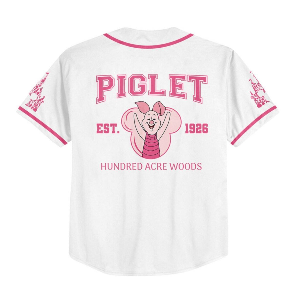 Personalize Piglet Pink Custom Kids Youth Adult Disney Baseball Jersey 3