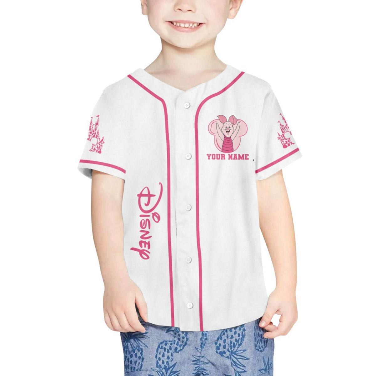 Personalize Piglet Pink Custom Kids Youth Adult Disney Baseball Jersey 4