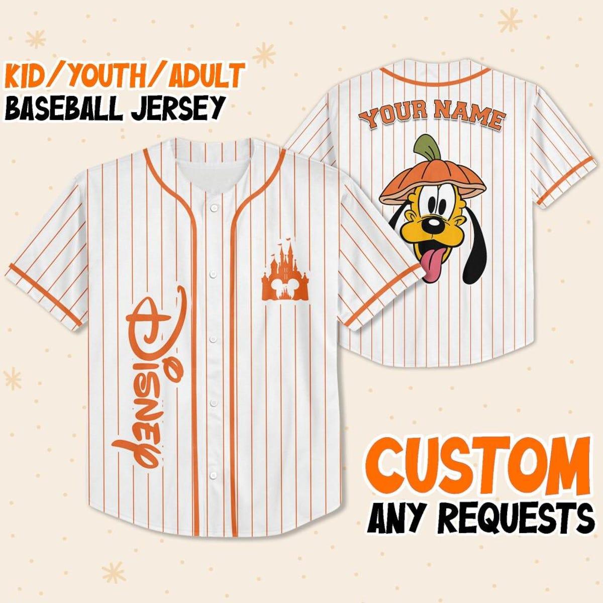 Personalize Pluto Dog Halloween Magic Kingdom Disneyland Baseball Jersey 1