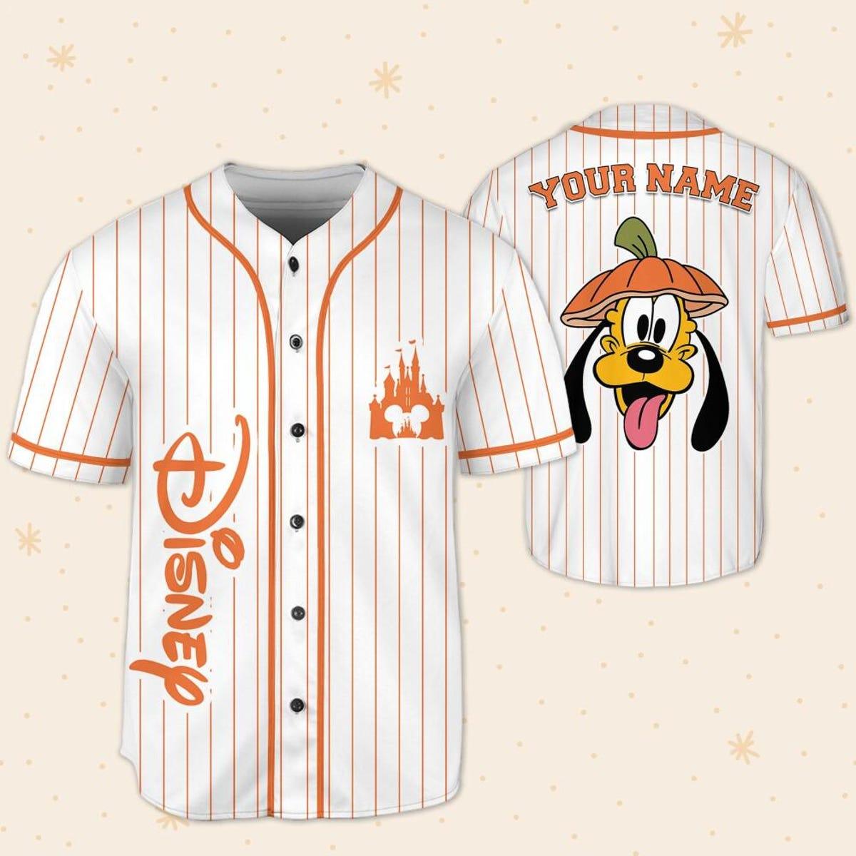 Personalize Pluto Dog Halloween Magic Kingdom Disneyland Baseball Jersey 5