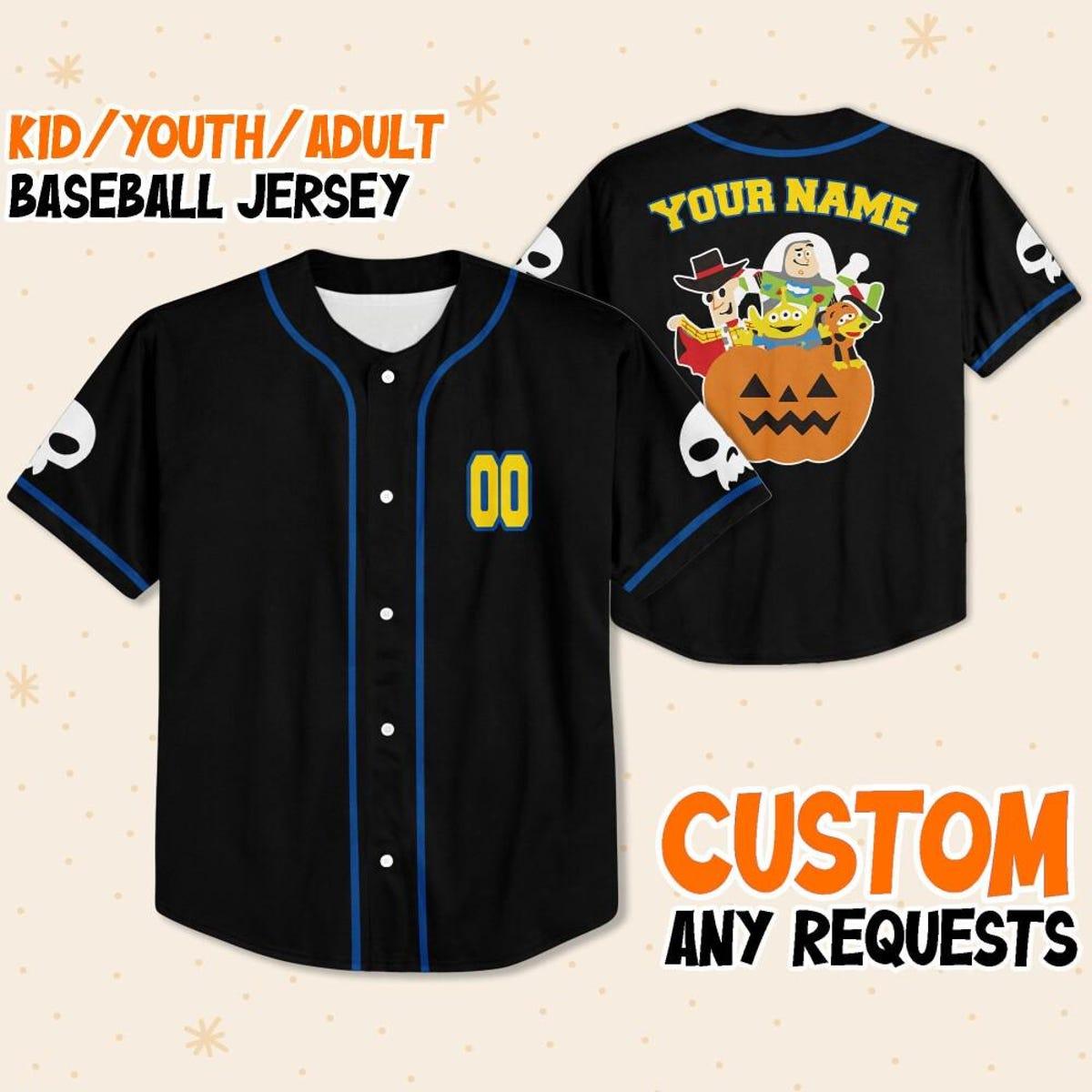 Personalize Pumkin Toy Story Halloween Baseball Jersey 1