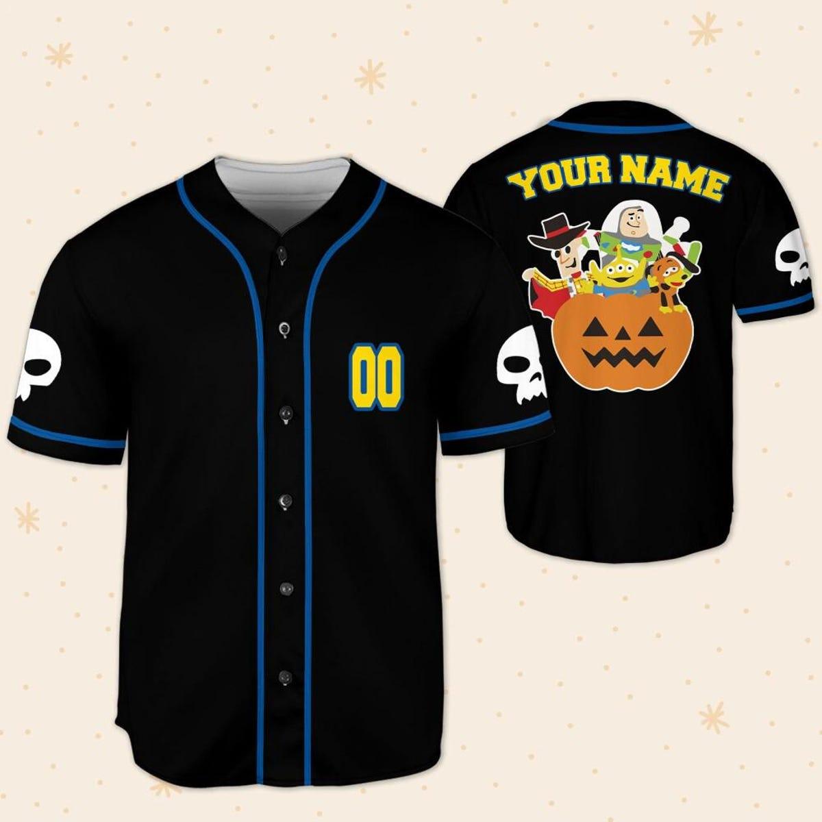 Personalize Pumkin Toy Story Halloween Baseball Jersey 5