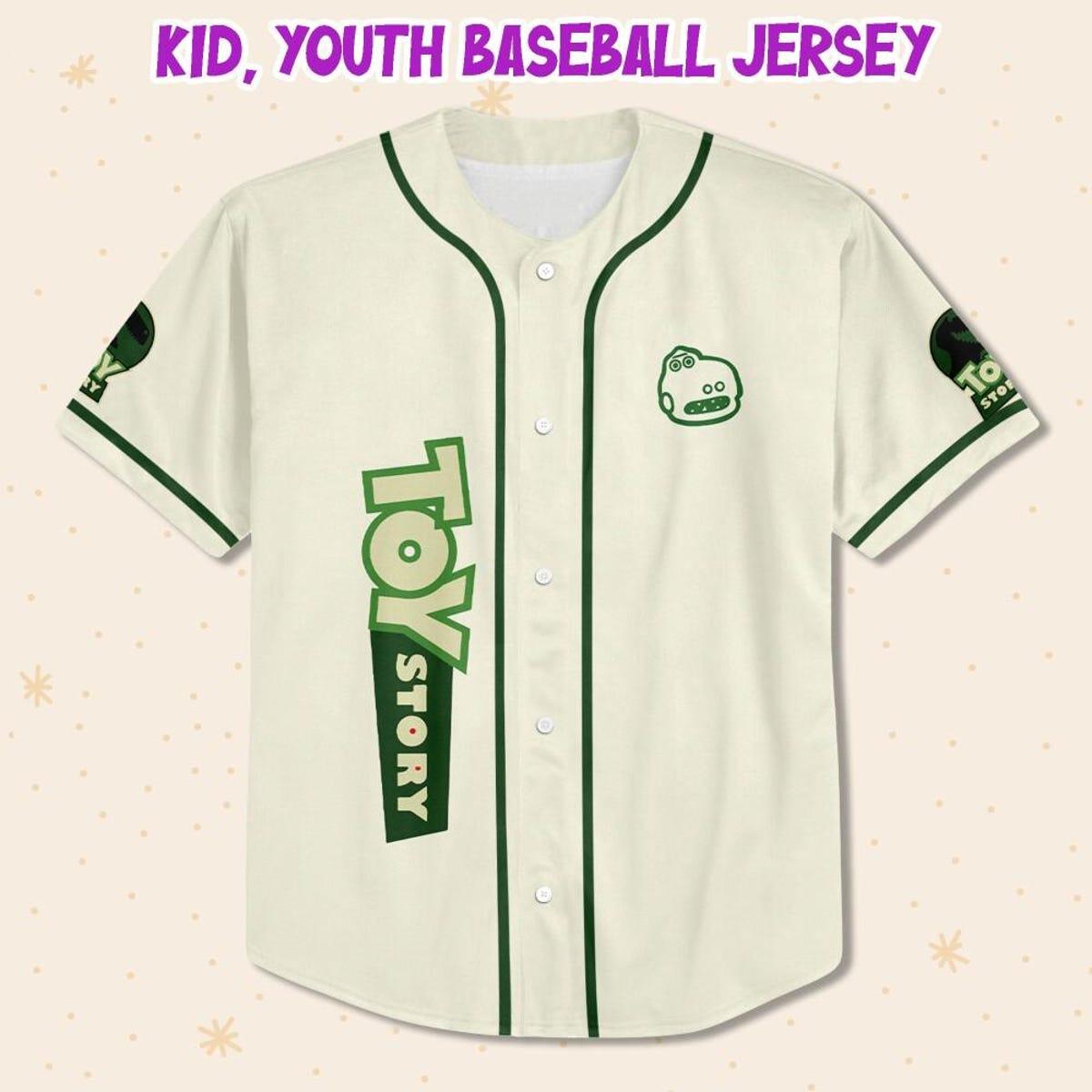 Personalize Rex Toy Story Disney Baseball Jersey 2