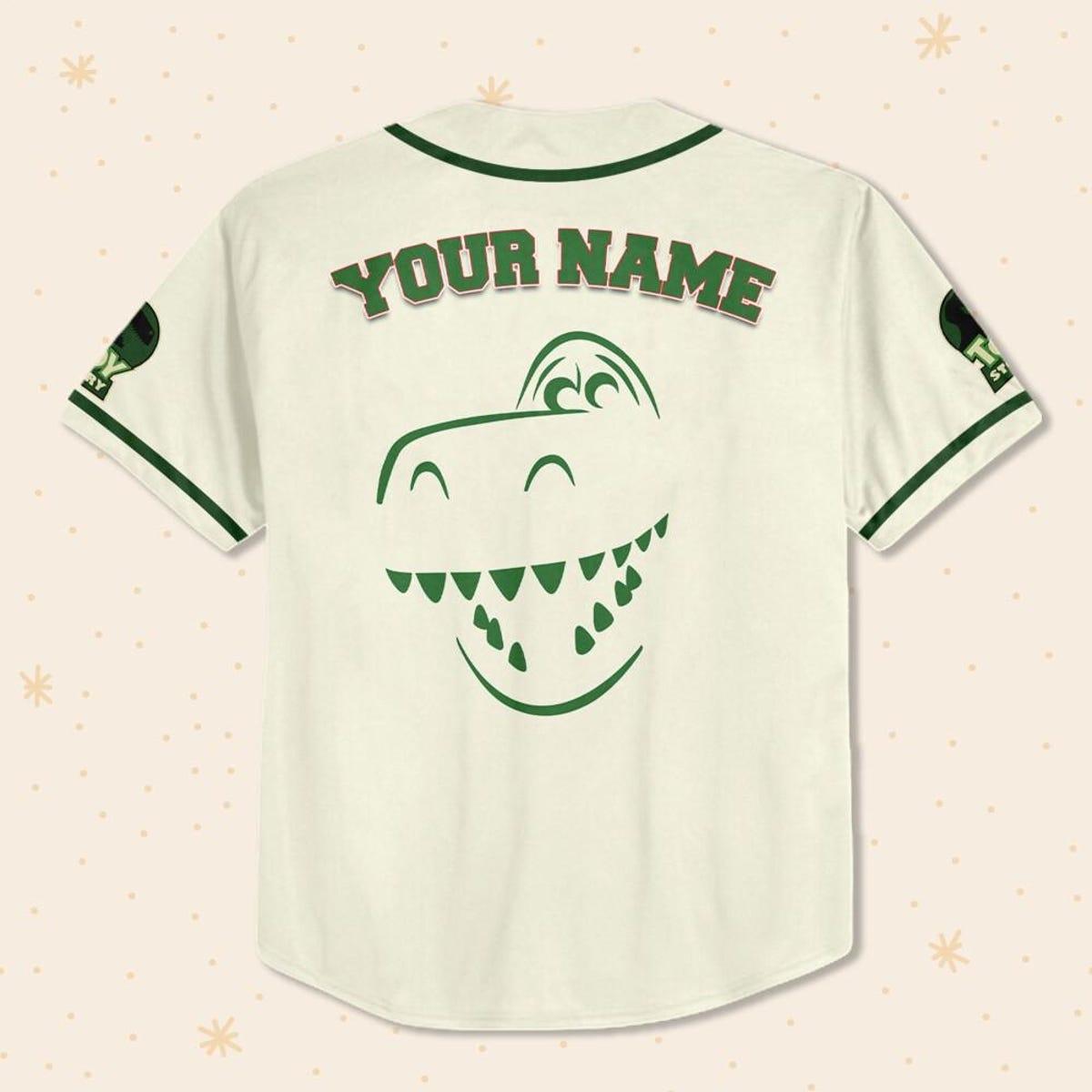 Personalize Rex Toy Story Disney Baseball Jersey 3