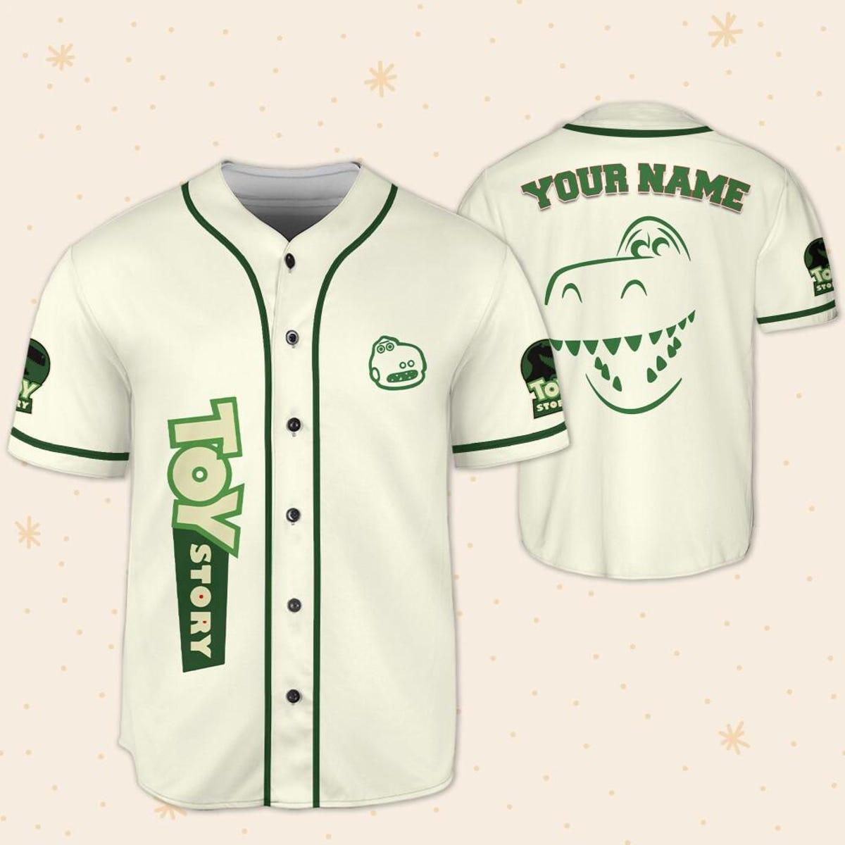 Personalize Rex Toy Story Disney Baseball Jersey 5