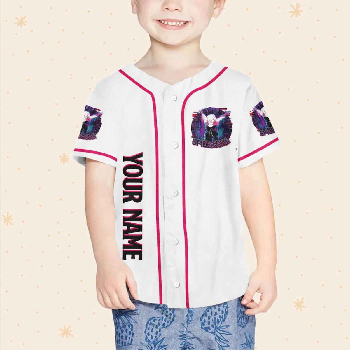 Personalize Spider Gwen Custom Kids Youth Adult Disney Baseball Jersey 4