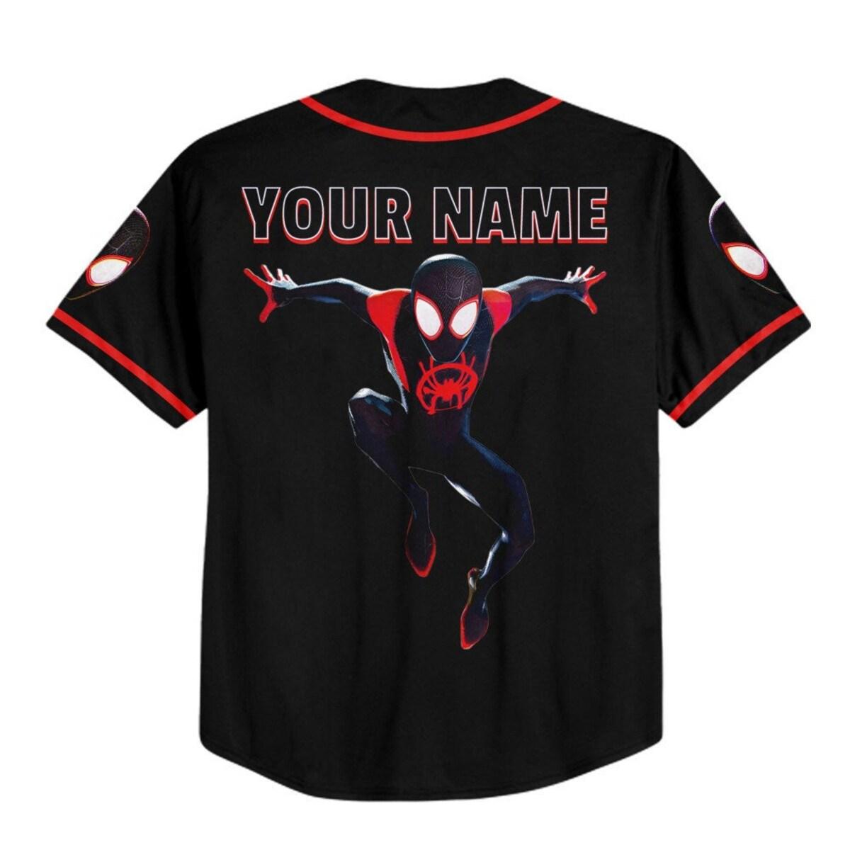 Personalize Spider Man Across The Spider Verse Black Jump Baseball Jersey 3