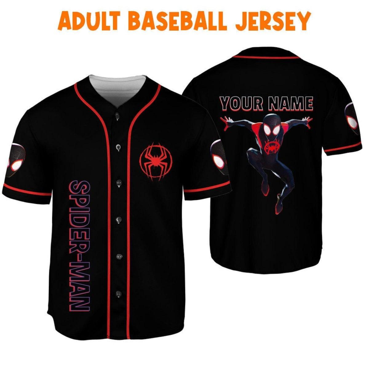 Personalize Spider Man Across The Spider Verse Black Jump Baseball Jersey 6