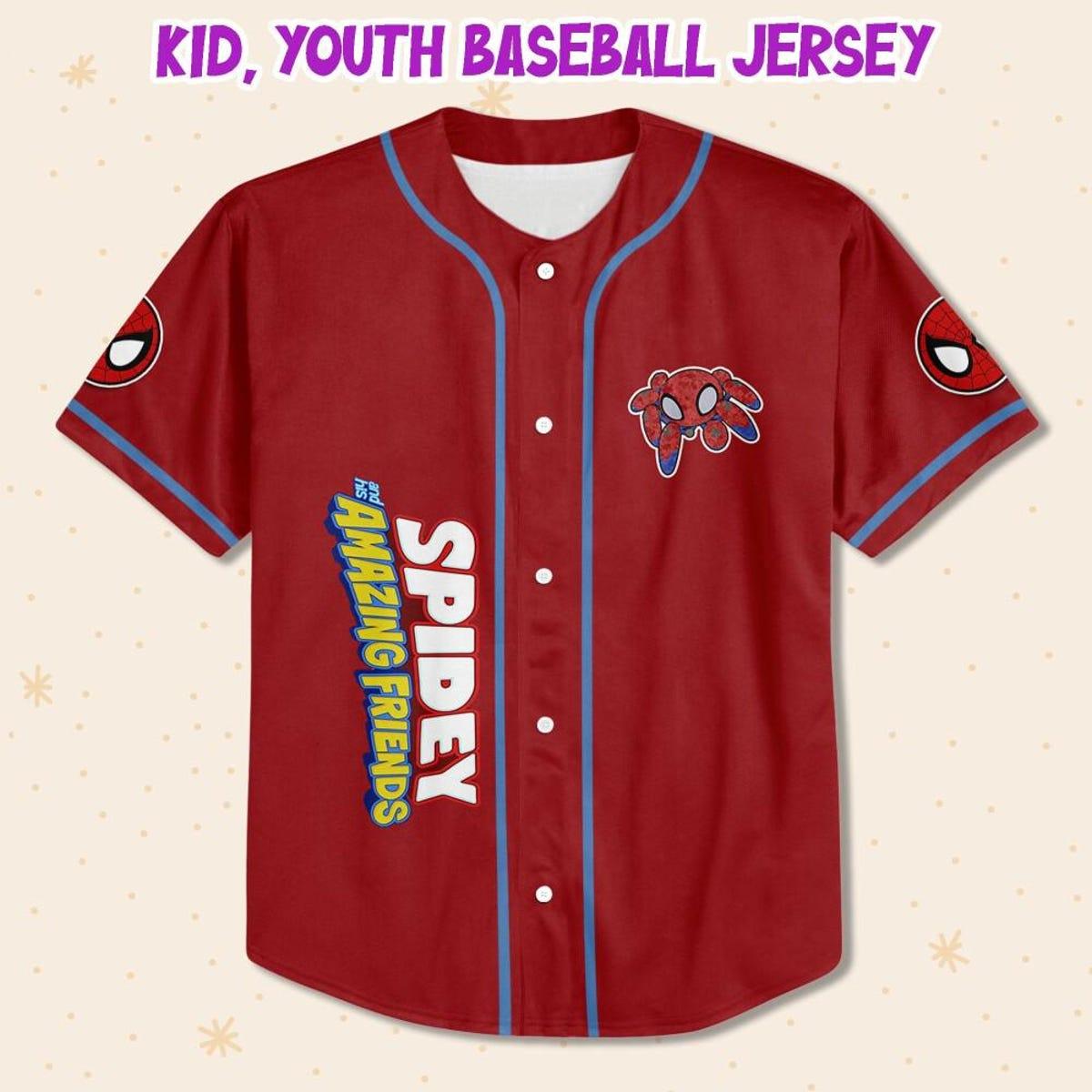 Personalize Spiderman Birthday Number Superhero Baseball Jersey 2