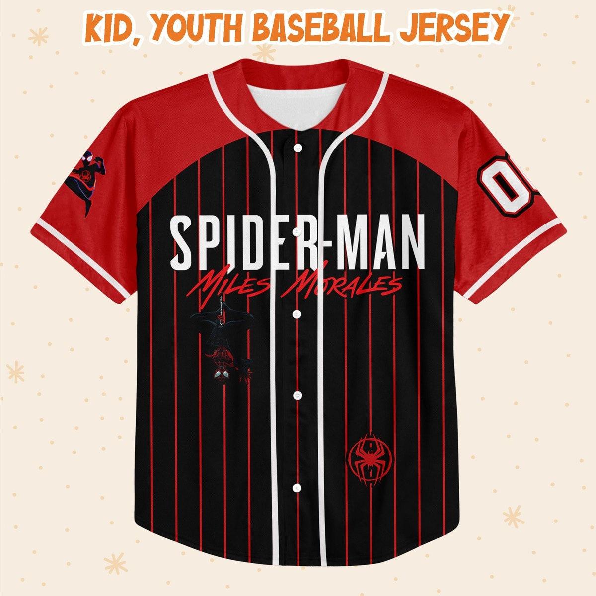 Personalize Spiderman Miles Morales Disney Baseball Jersey 2