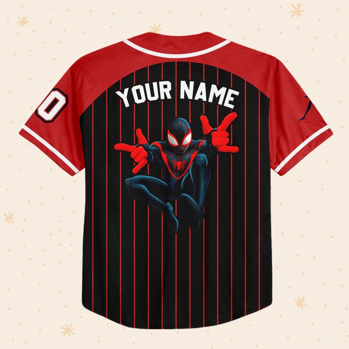 Personalize Spiderman Miles Morales Disney Baseball Jersey 3