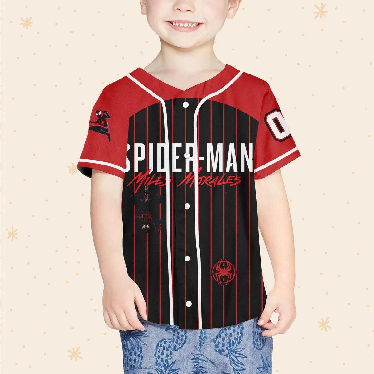 Personalize Spiderman Miles Morales Disney Baseball Jersey 4