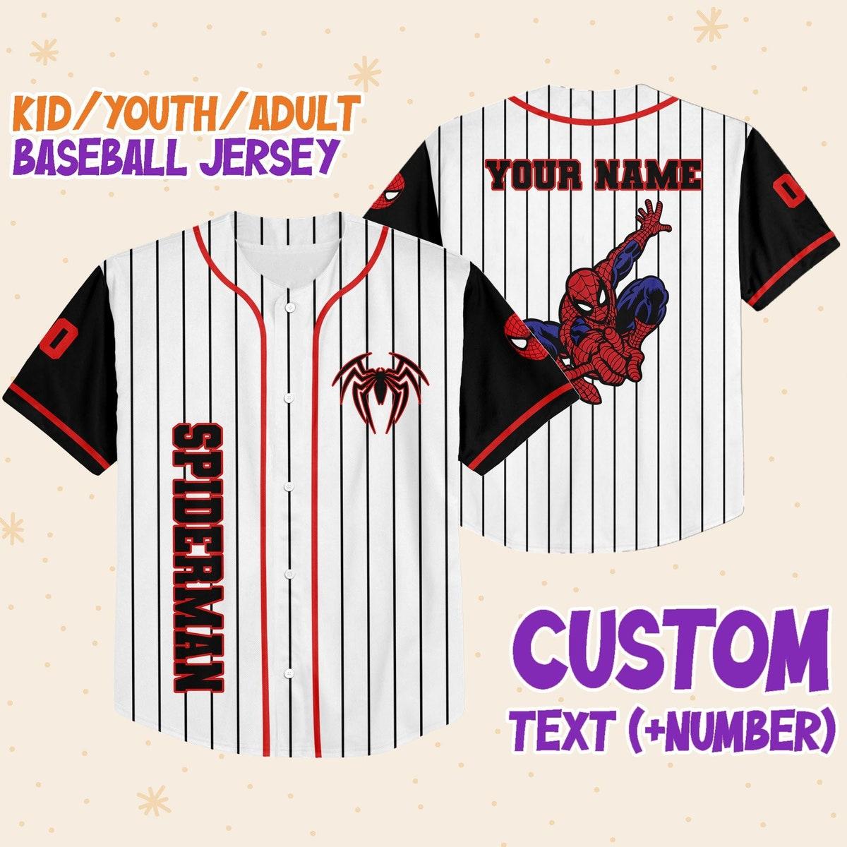 Personalize Spiderman Superhero Awesome Baseball Jersey 1