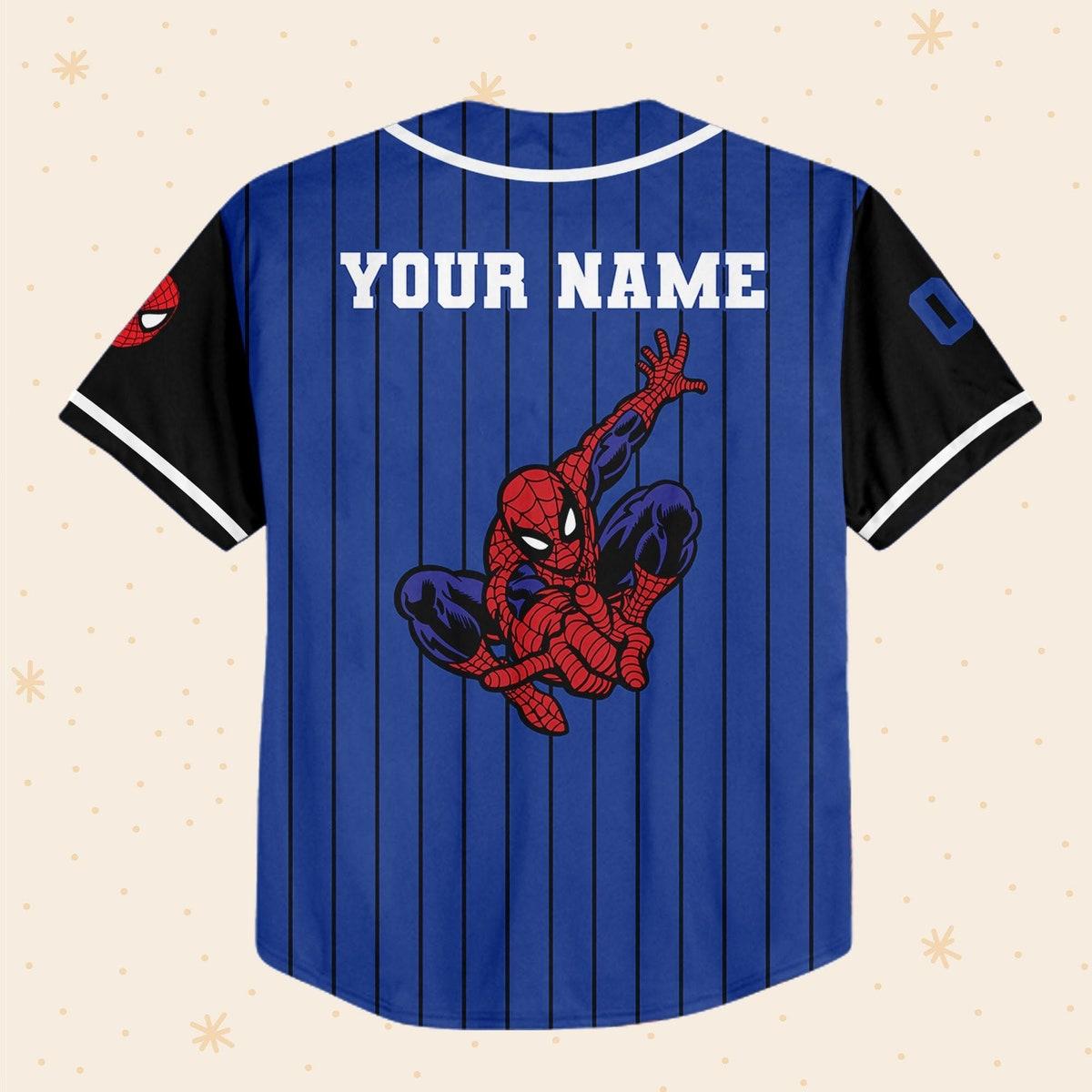 Personalize Spiderman Superhero Awesome Baseball Jersey 3