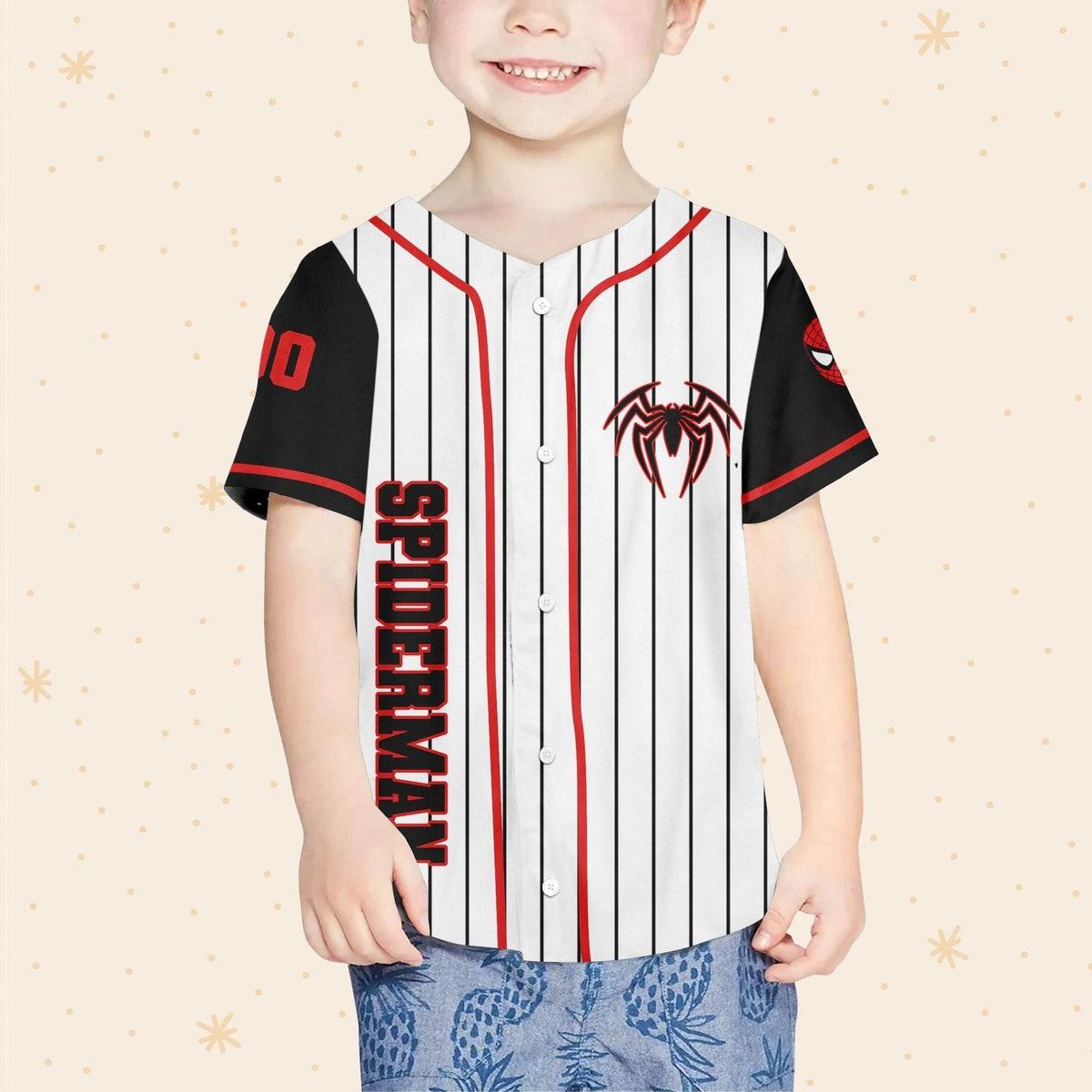 Personalize Spiderman Superhero Awesome Baseball Jersey 4