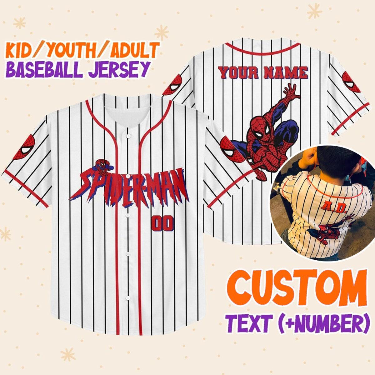 Personalize Spiderman Vintage Baseball Custom Disney Baseball Jersey 1