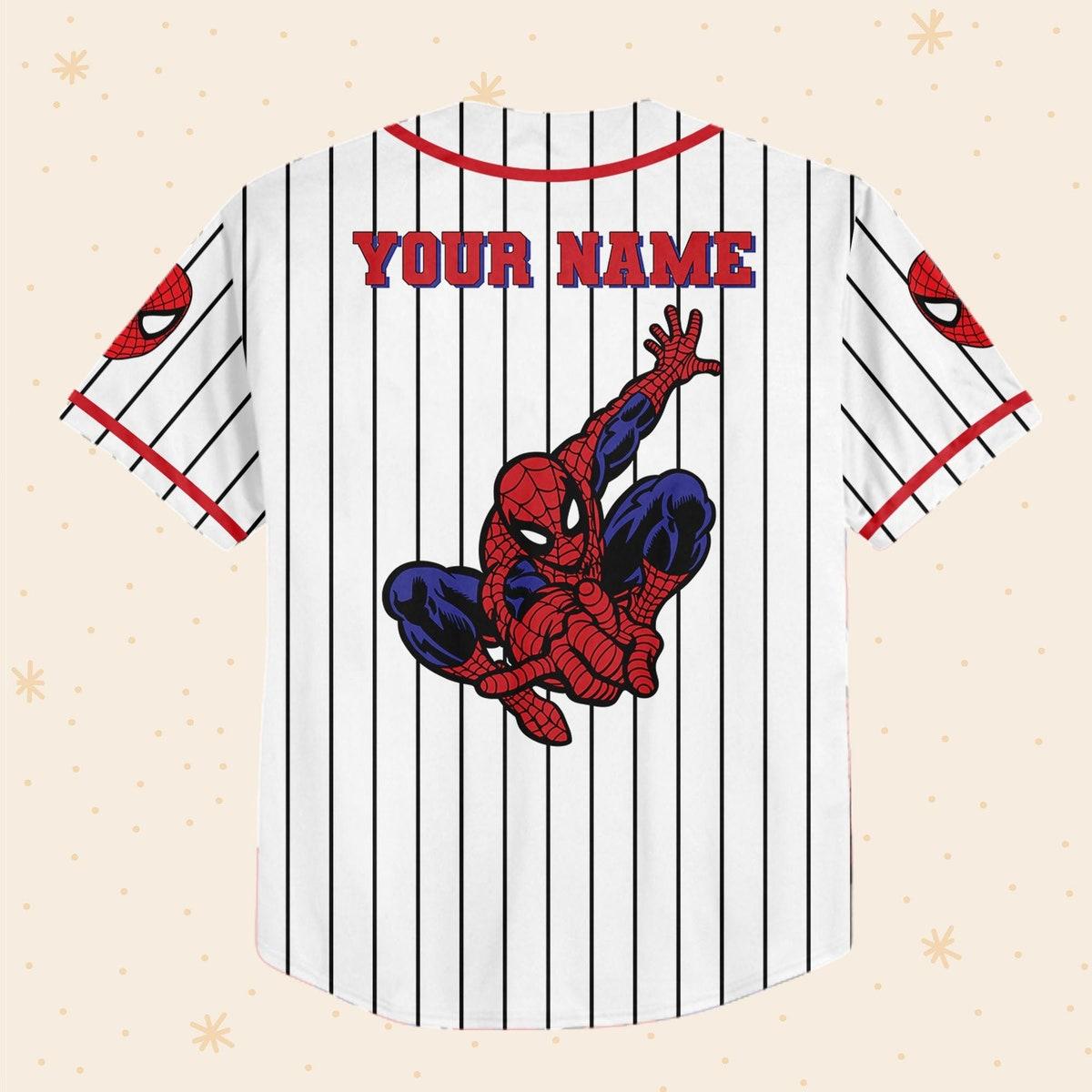 Personalize Spiderman Vintage Baseball Custom Disney Baseball Jersey 4