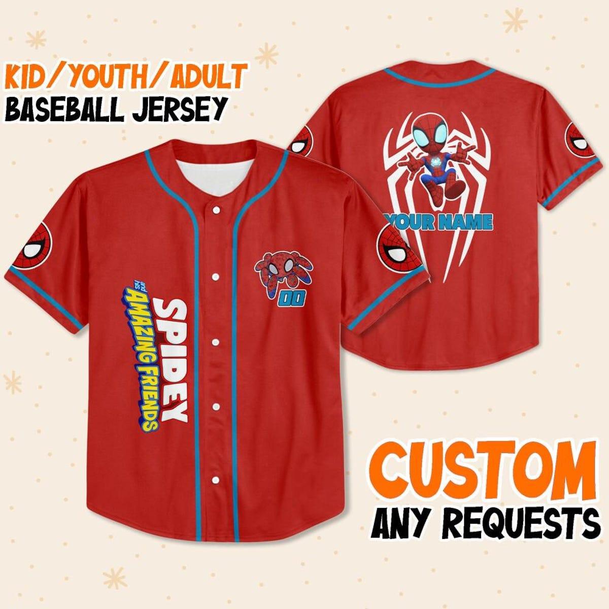 Personalize Spidey And His Amazing Friend Baseball Jersey 1