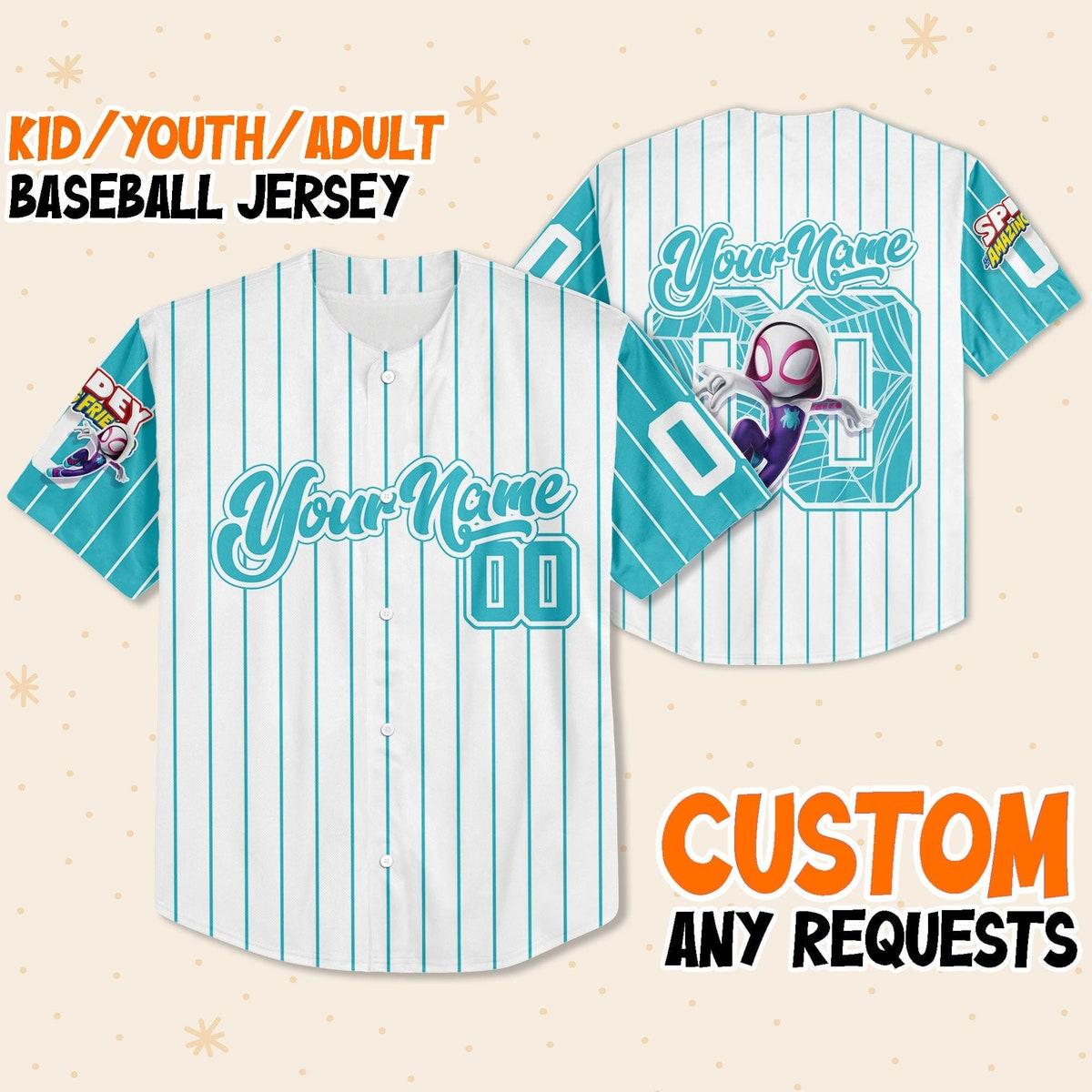 Personalize Spidey And His Amazing Friend Spider Gwen Baseball Jersey 1