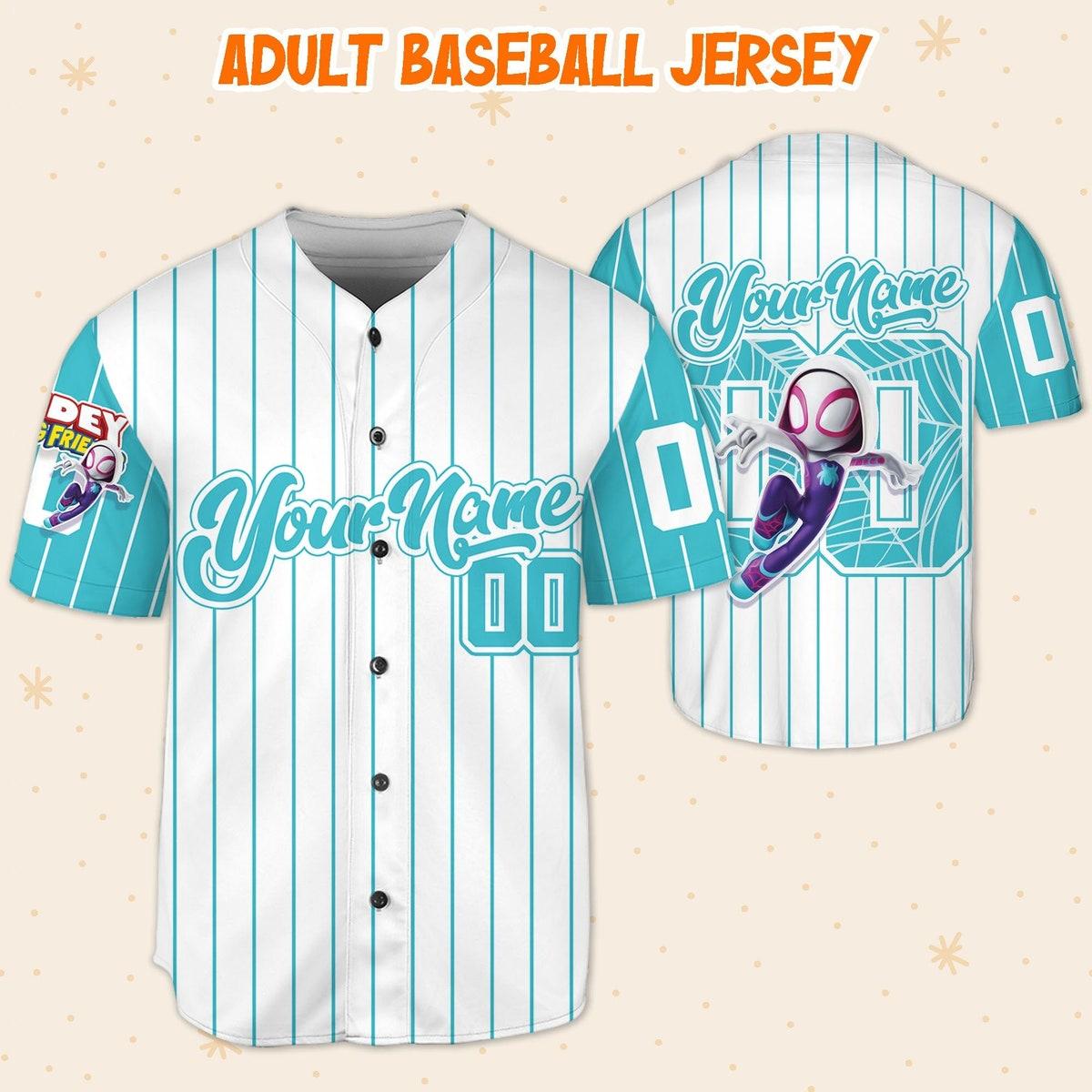 Personalize Spidey And His Amazing Friend Spider Gwen Baseball Jersey 5