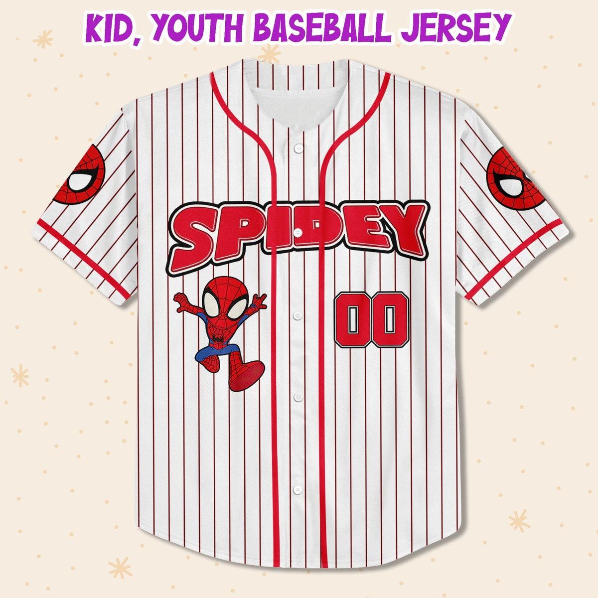 Personalize Spidey And His Amazing Friends Cute White Color Baseball Jersey 2