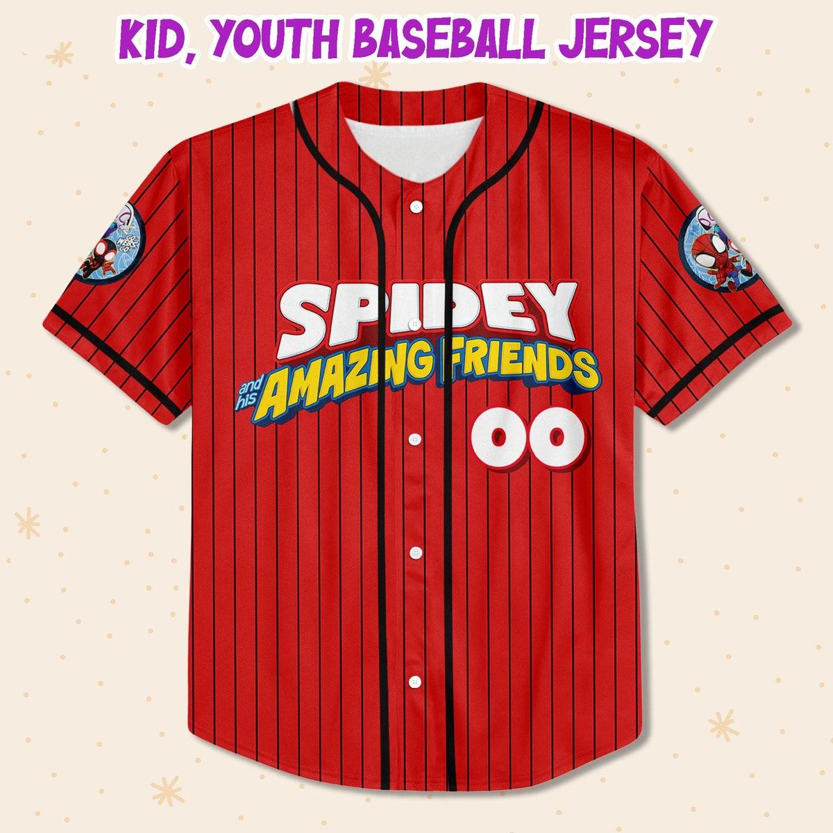 Personalize Spidey And His Amazing Friends Funny Spider Verse Baseball Jersey 2