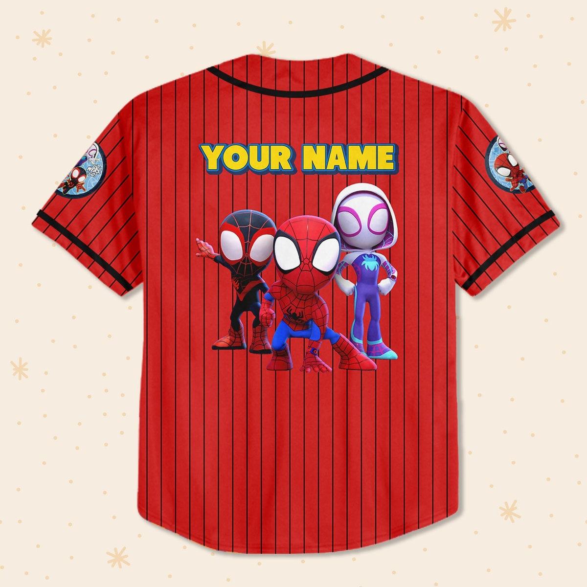 Personalize Spidey And His Amazing Friends Funny Spider Verse Baseball Jersey 3