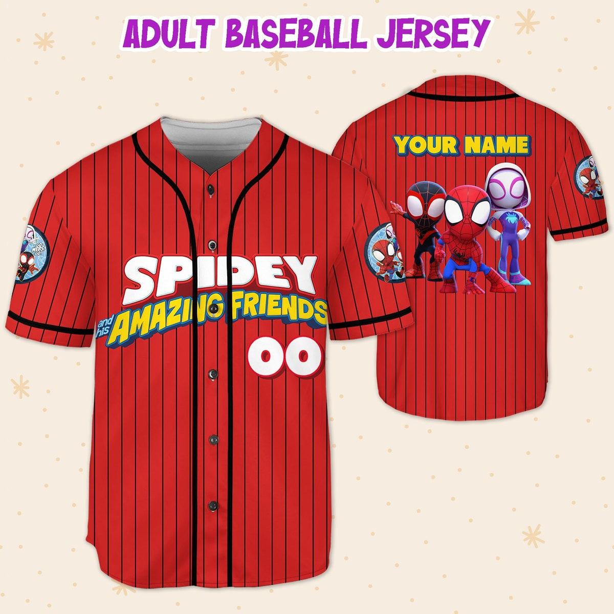 Personalize Spidey And His Amazing Friends Funny Spider Verse Baseball Jersey 5