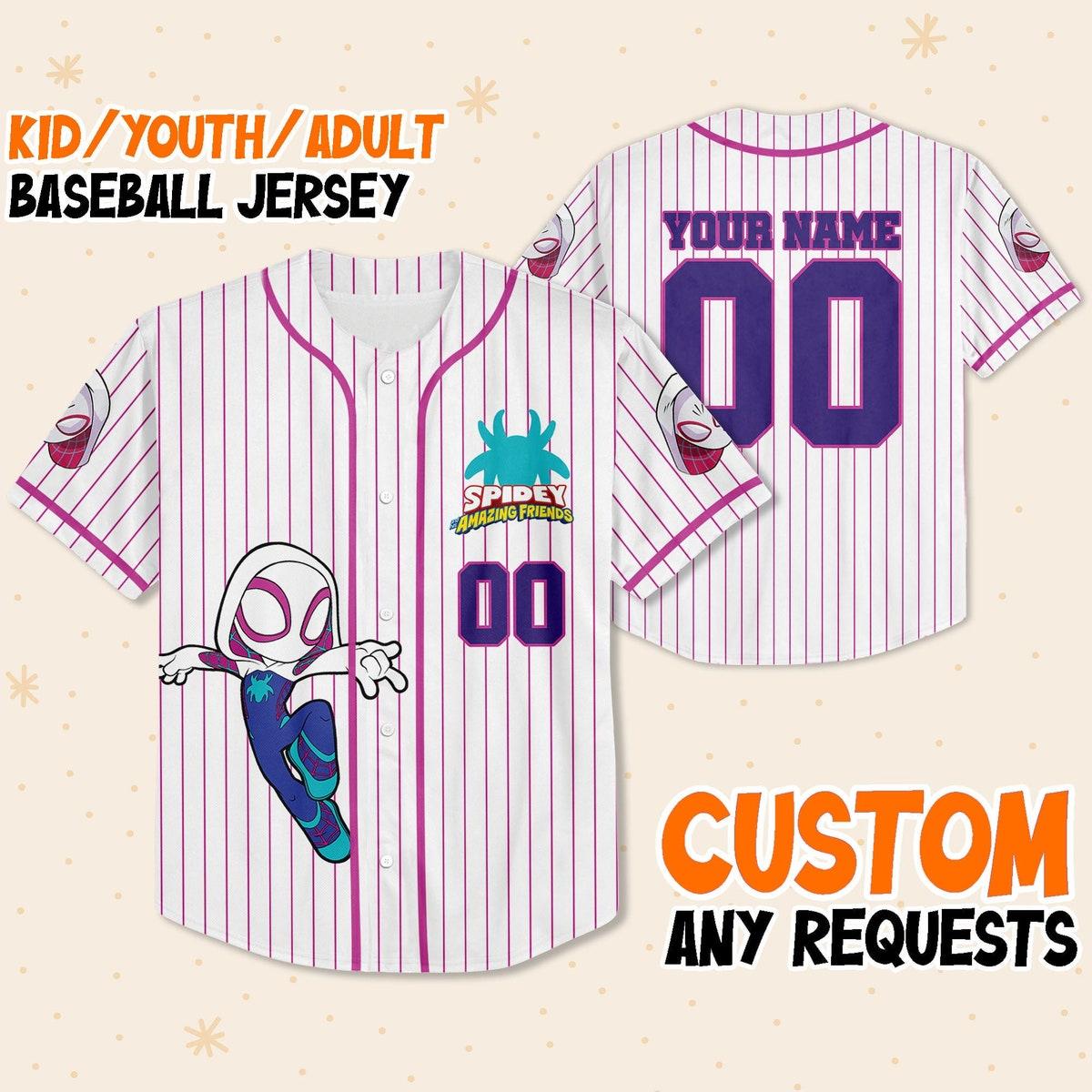 Personalize Spidey And His Amazing Friends Gwen Stacy Baseball Jersey 1