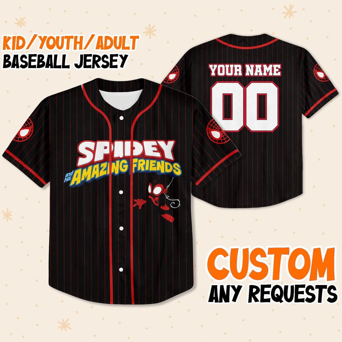 Personalize Spidey And His Amazing Friends Miles Morales Baseball Jersey 1