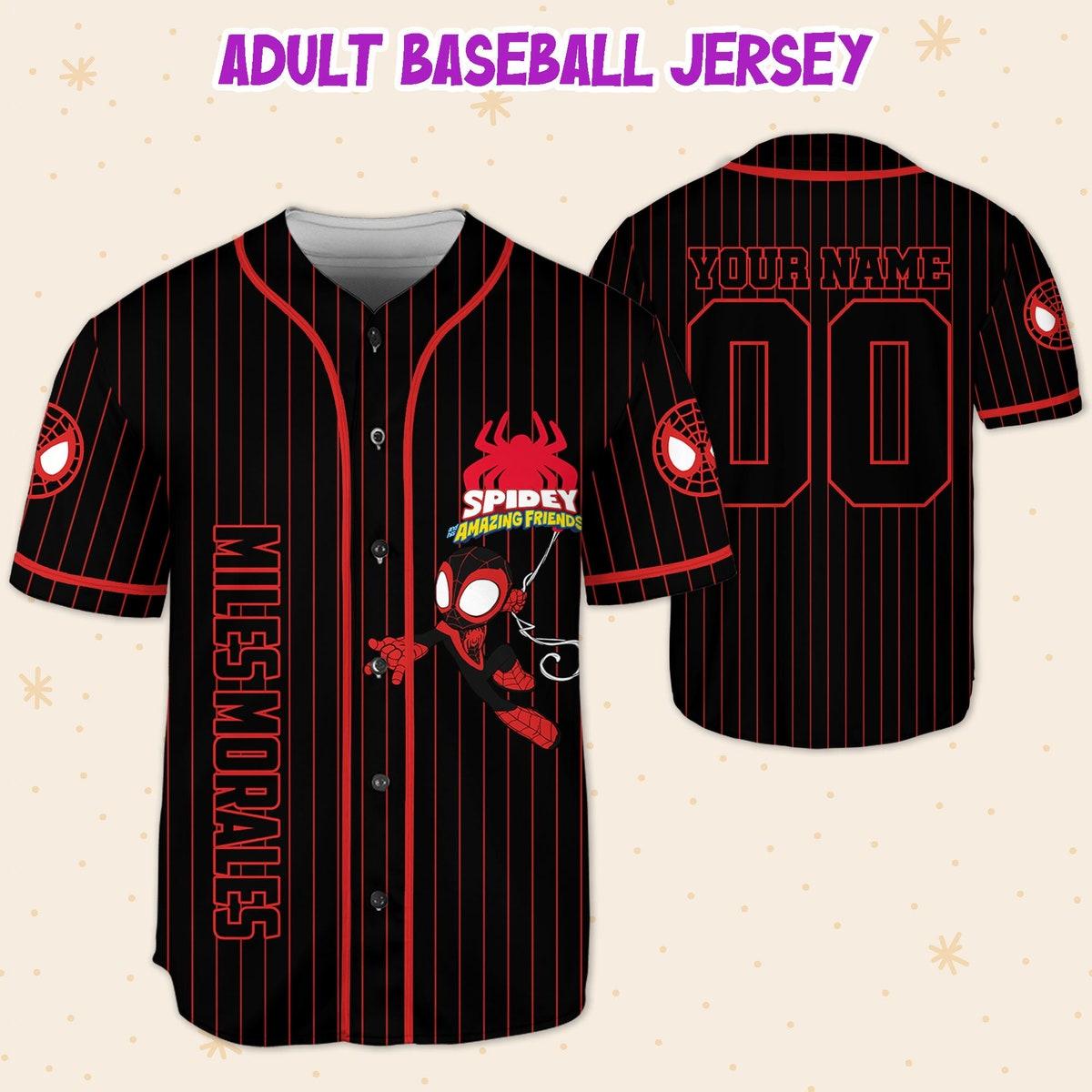 Personalize Spidey And His Amazing Friends Miles Morales Baseball Jersey 5