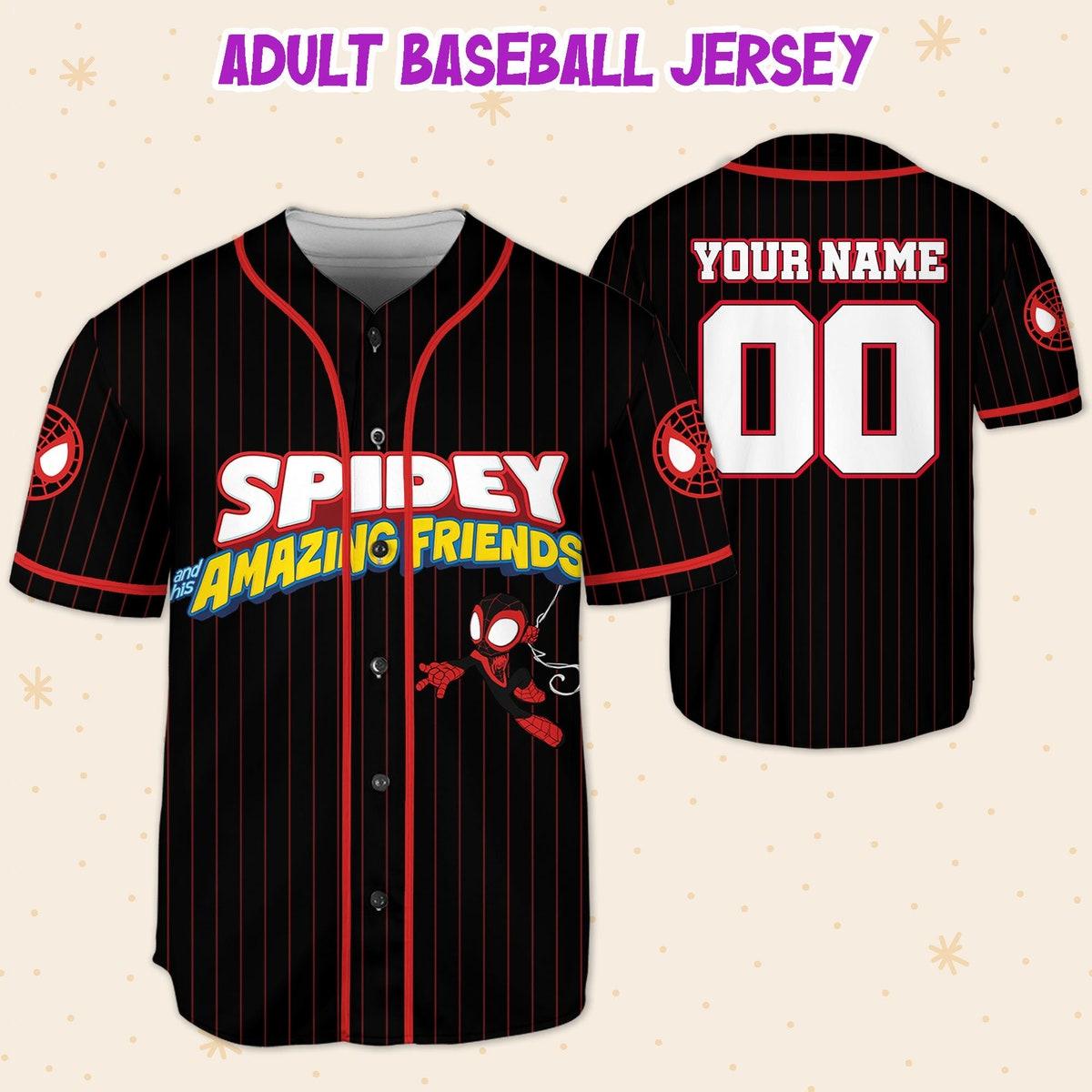 Personalize Spidey And His Amazing Friends Miles Morales Baseball Jersey 5