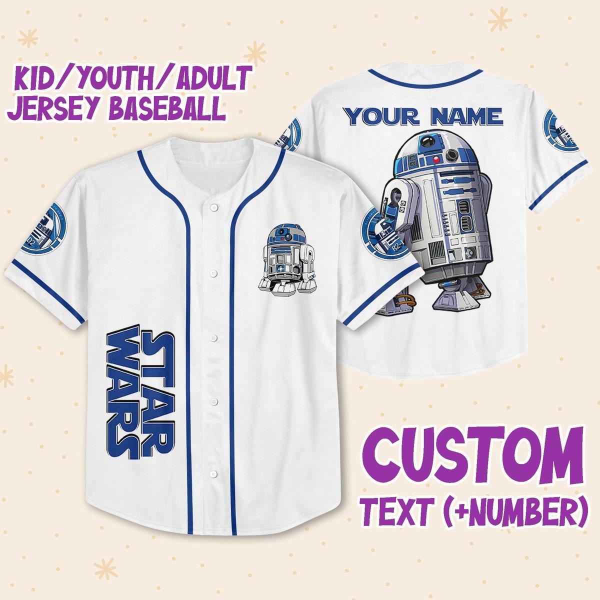 Personalize Star Wars Astromech Droid R2 d2 Baseball Jersey 1