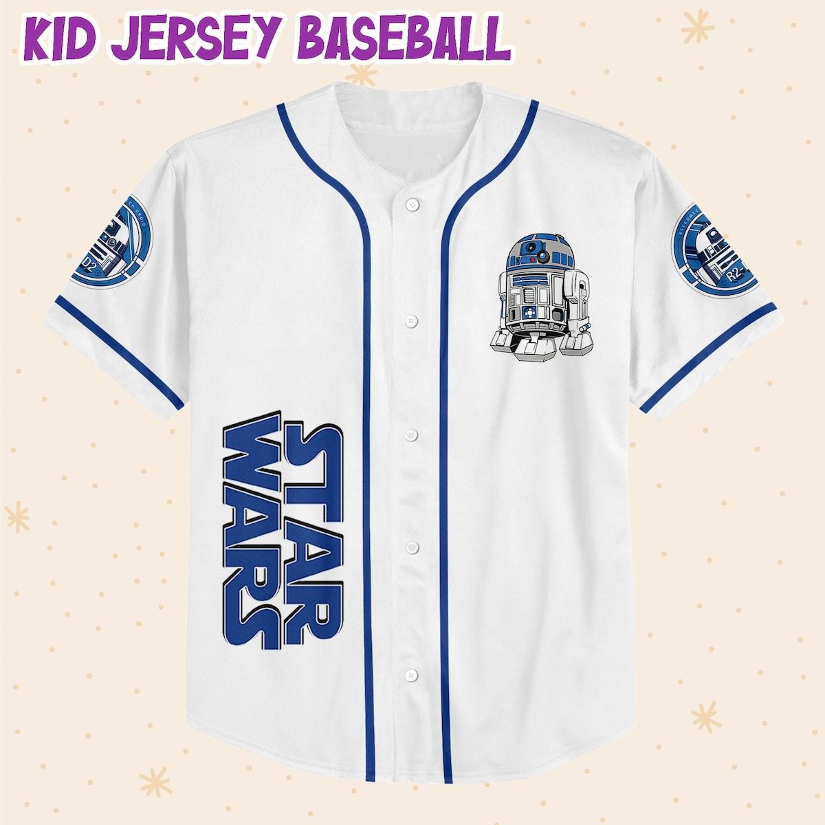 Personalize Star Wars Astromech Droid R2 d2 Baseball Jersey 2