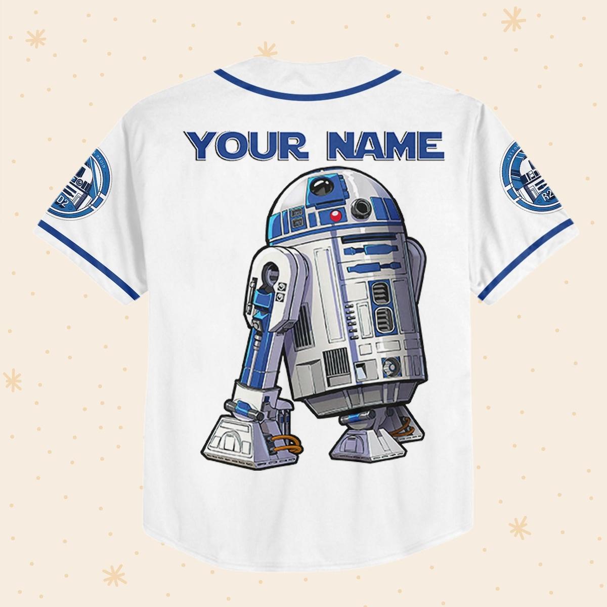 Personalize Star Wars Astromech Droid R2 d2 Baseball Jersey 3