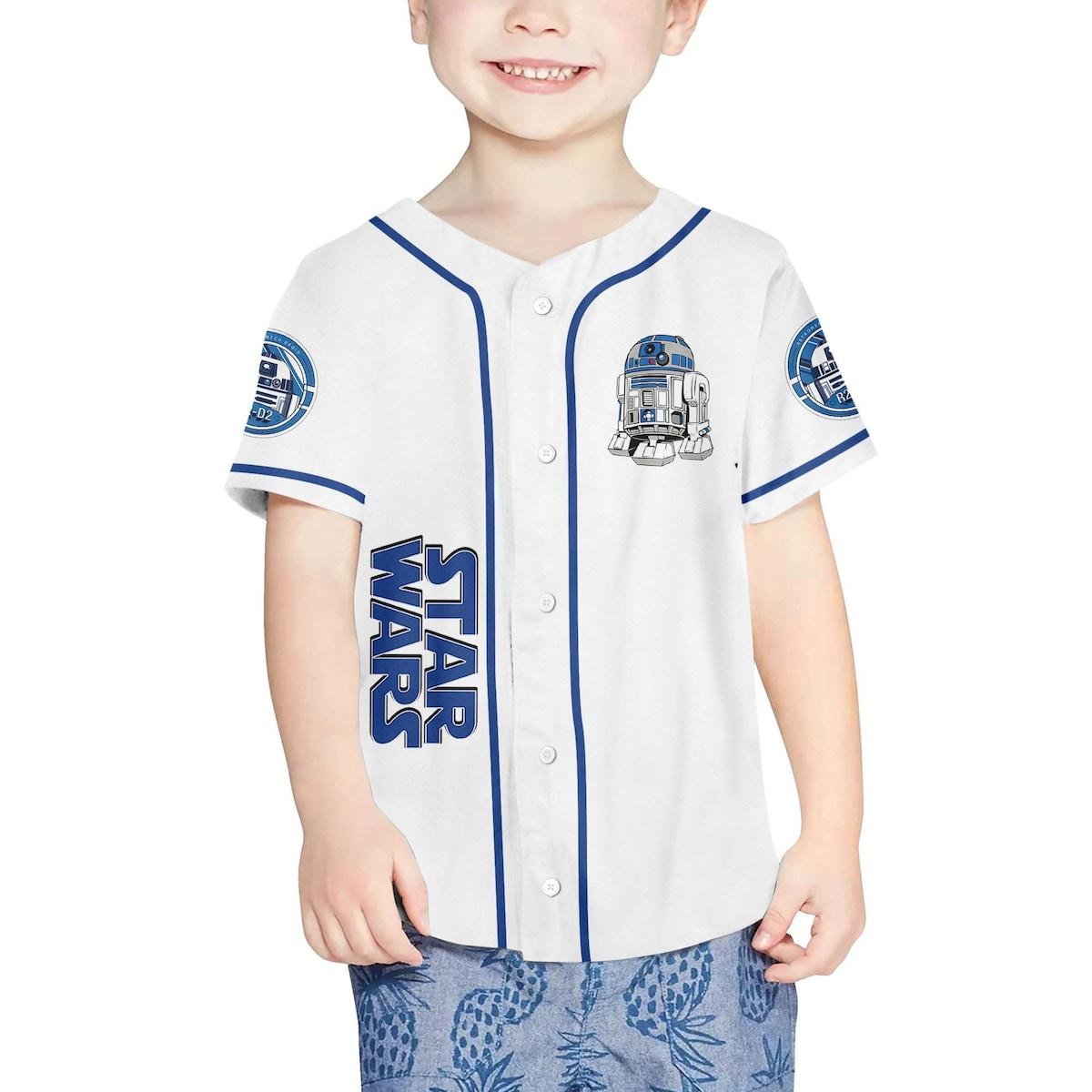 Personalize Star Wars Astromech Droid R2 d2 Baseball Jersey 4