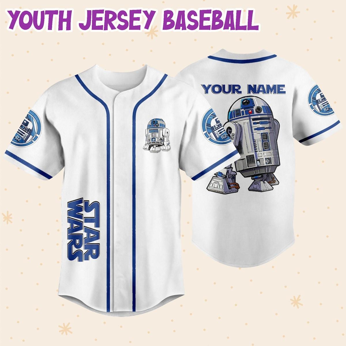 Personalize Star Wars Astromech Droid R2 d2 Baseball Jersey 5