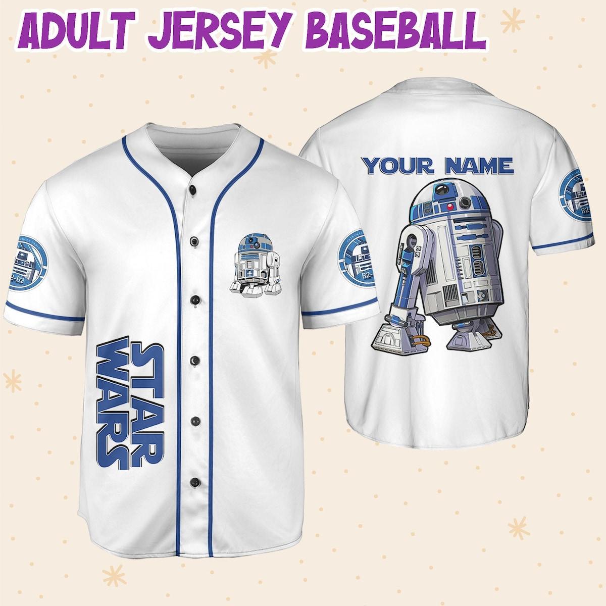 Personalize Star Wars Astromech Droid R2 d2 Baseball Jersey 6