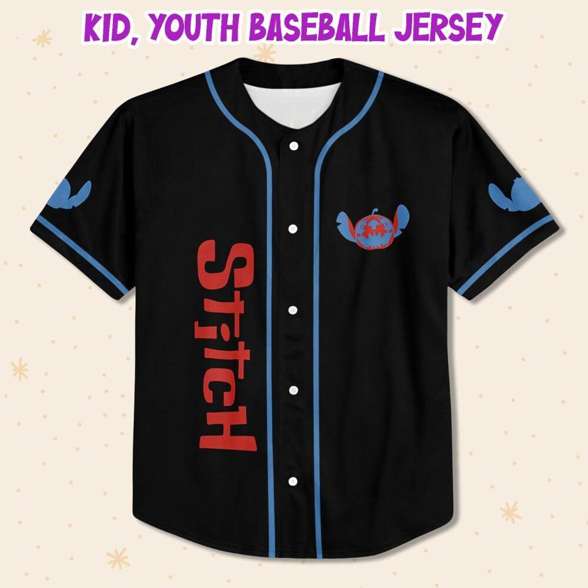 Personalize Stitch Devil Halloween Magic Kingdom Disneyland Baseball Jersey 2