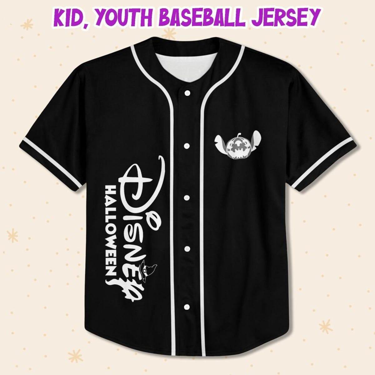 Personalize Stitch Skeleton Magic Kingdom Disneyland Baseball Jersey 2