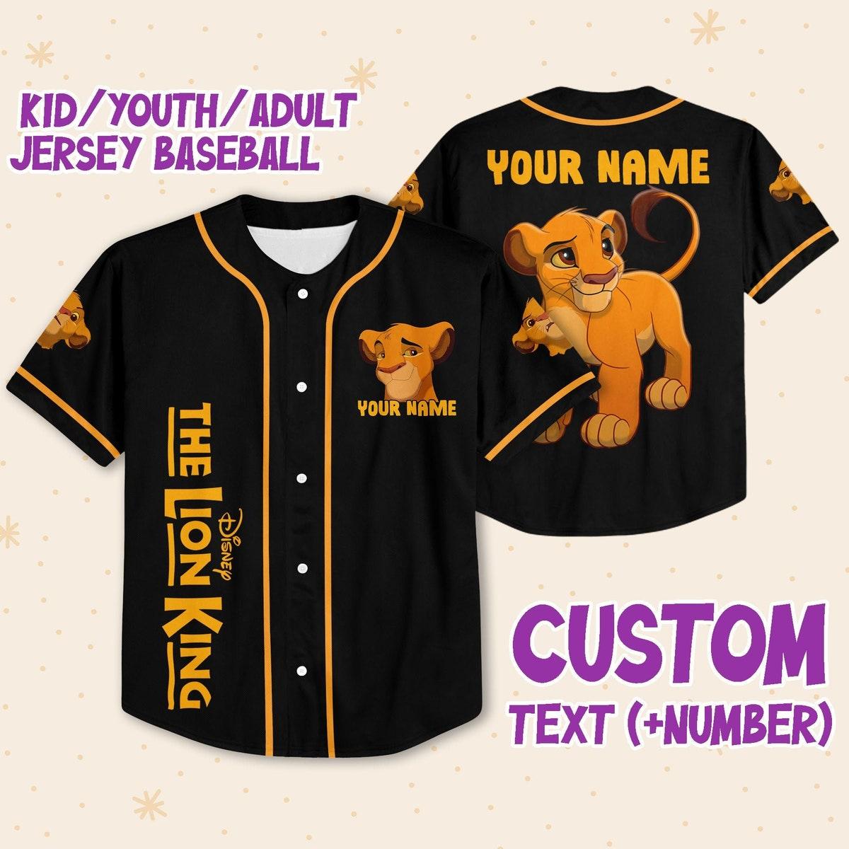 Personalize The Lion King Baby Black Color Custom Baseball Jersey 1