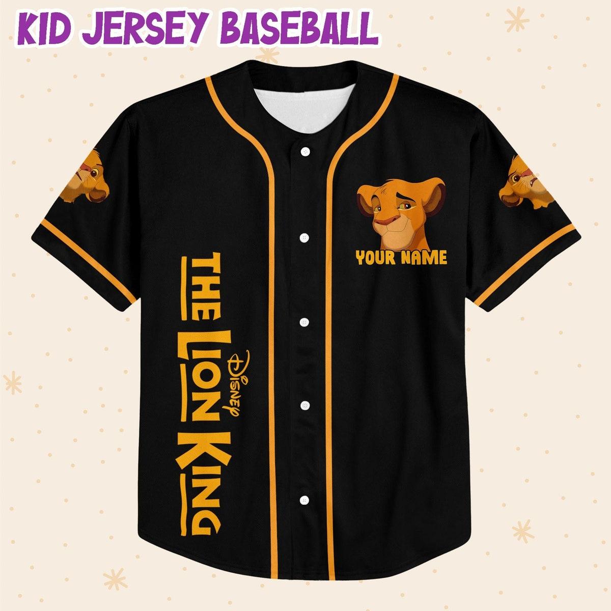 Personalize The Lion King Baby Black Color Custom Baseball Jersey 2