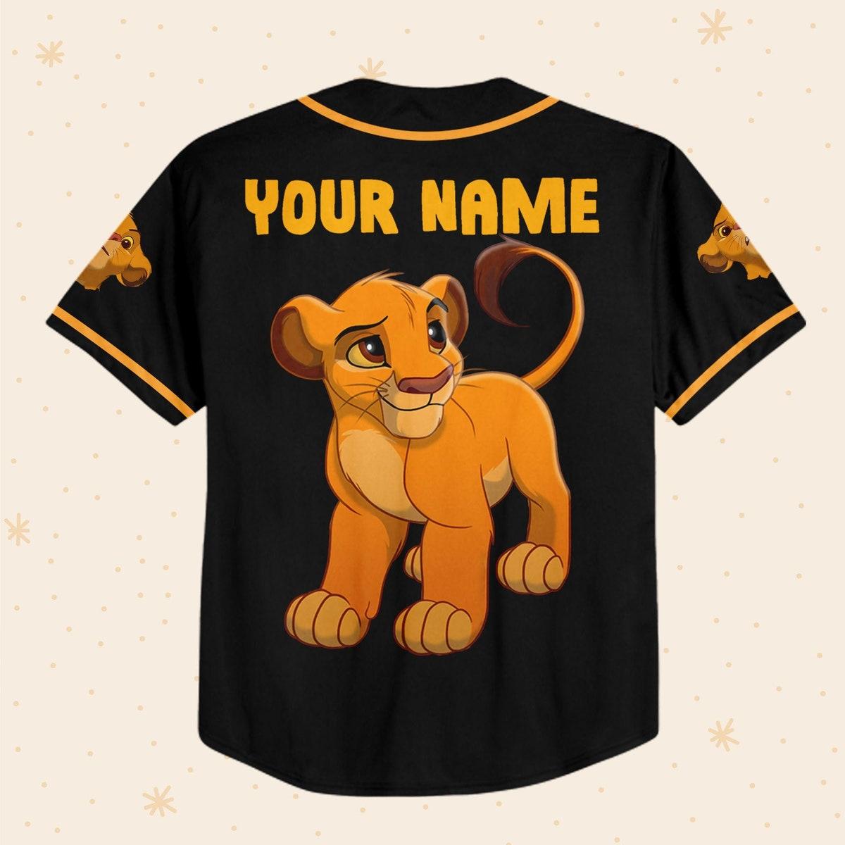 Personalize The Lion King Baby Black Color Custom Baseball Jersey 3