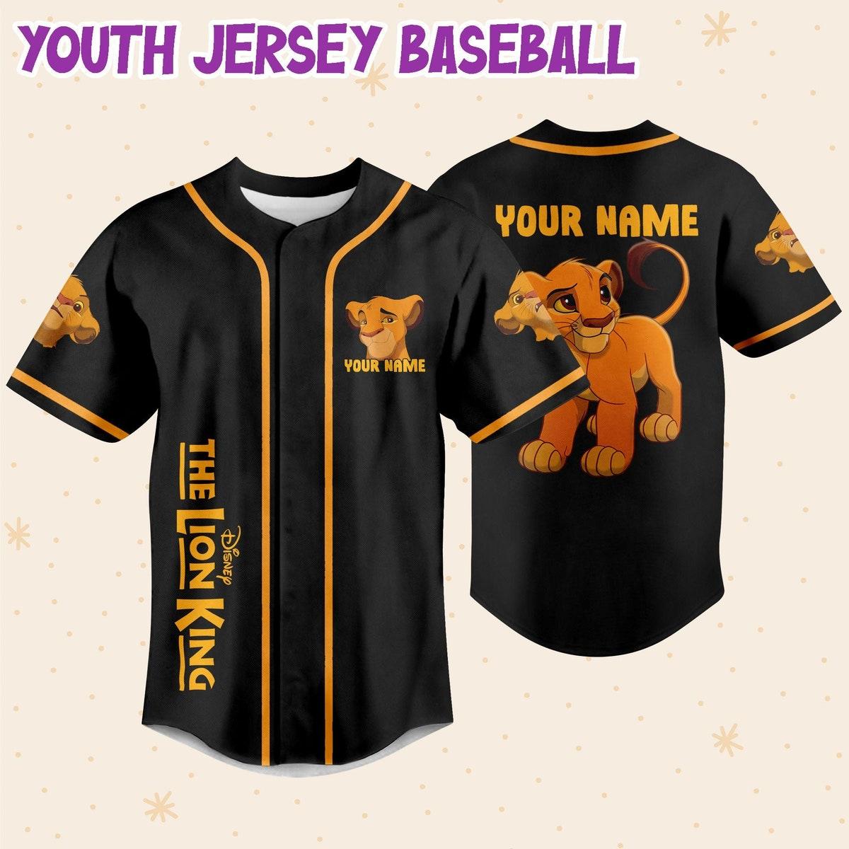 Personalize The Lion King Baby Black Color Custom Baseball Jersey 5