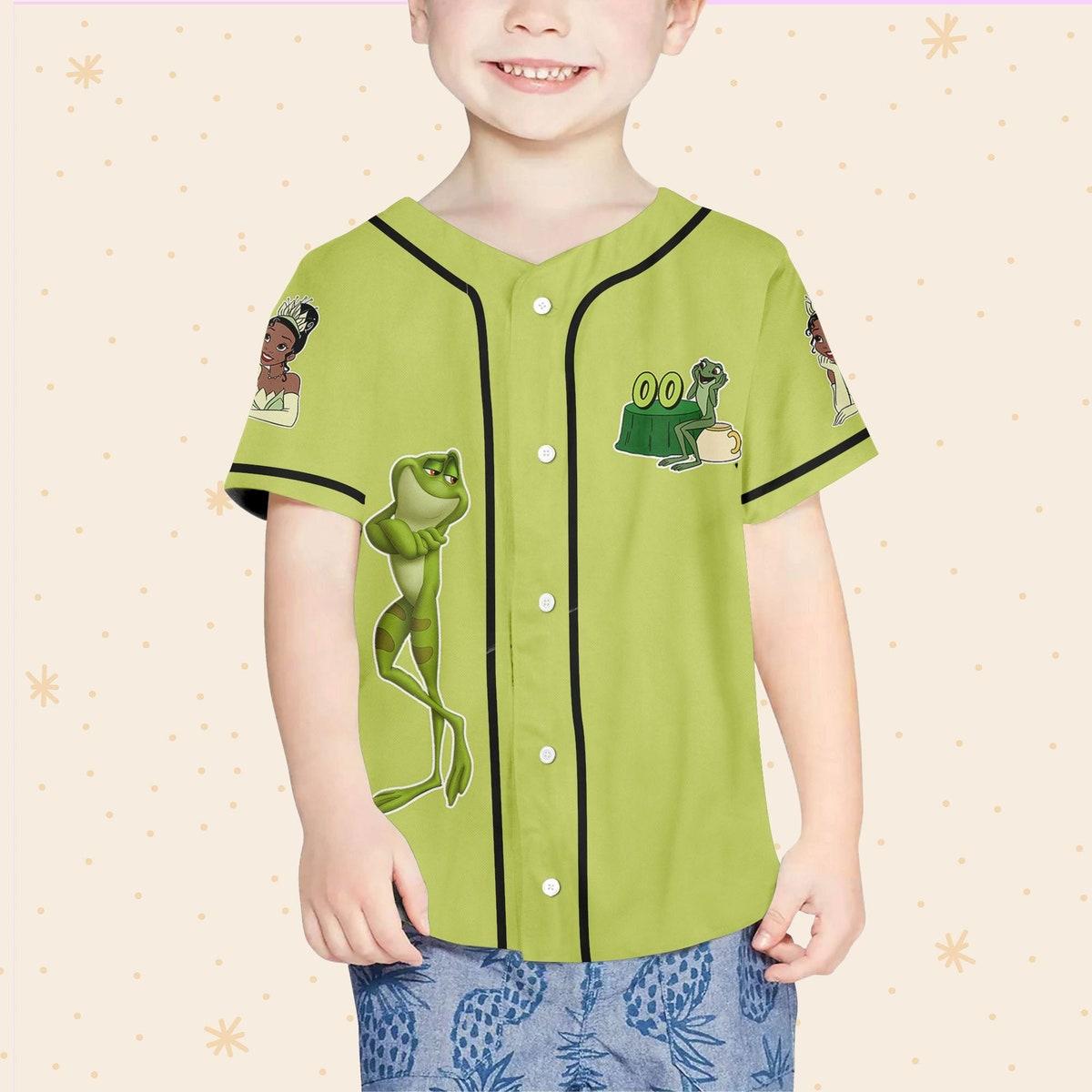 Personalize Tiana Green Black Adult Disney Baseball Jersey 4