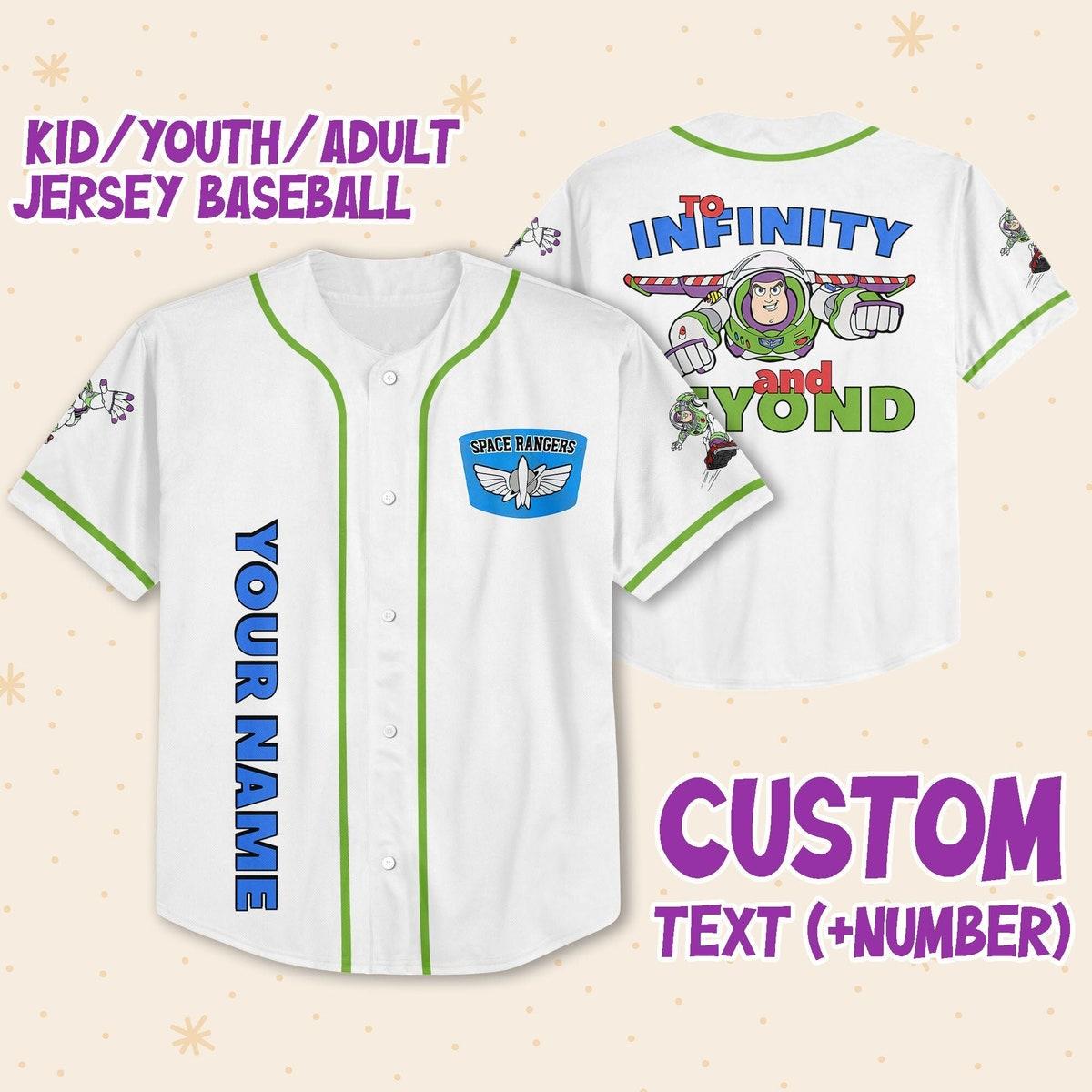 Personalize Toy Story Buzz Lightyear To Infinity And Beyond Baseball Jersey 1